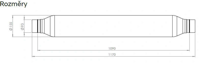 Tlumič hluku ø90/25 x 1m
