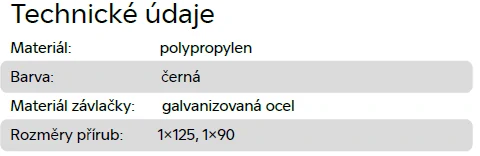 Vyústek koncový plast černý 1x90/1x125 s montážním límcem